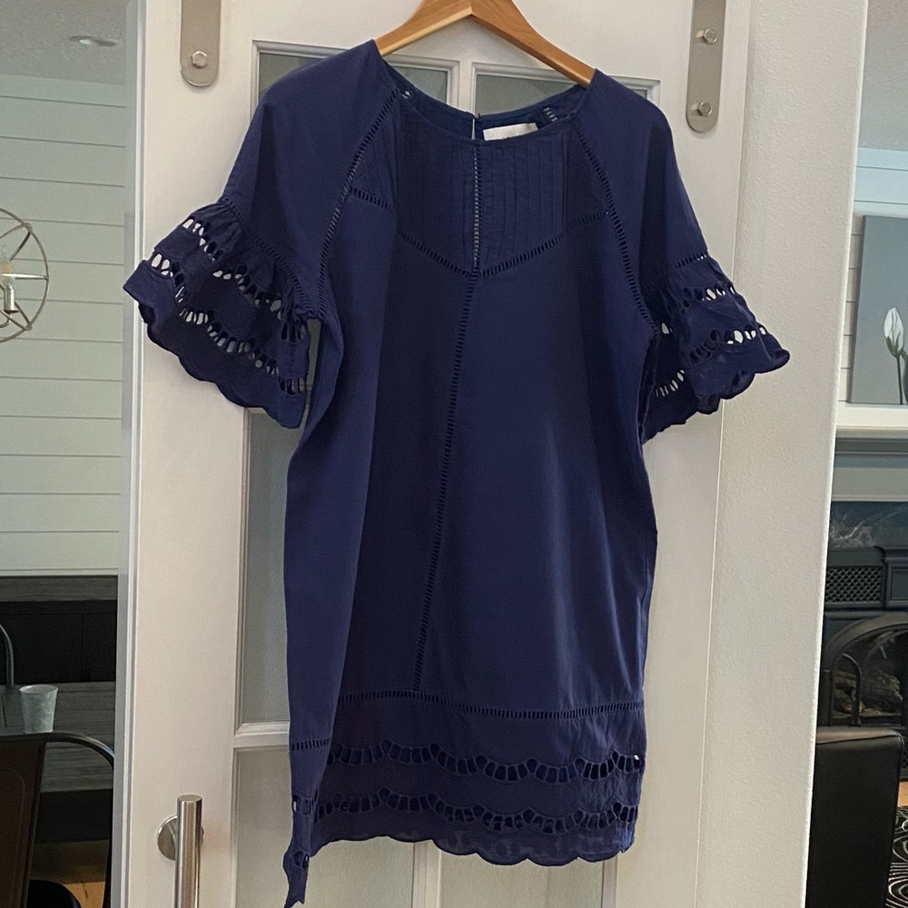 Adelyn Rae cotton eyelet dress with bell sleeves